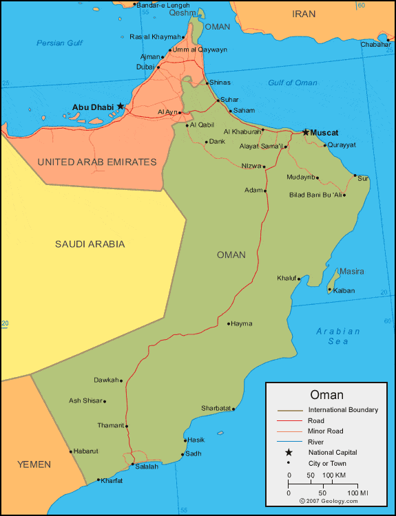نقشه عمان